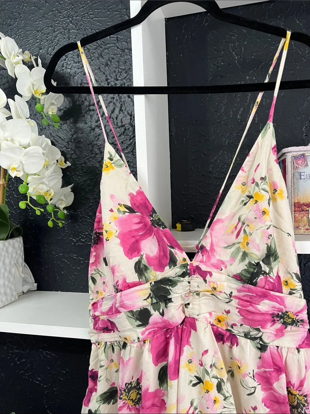 Abercrombie & Fitch Floral Maxi Dress in Pink and Cream LT